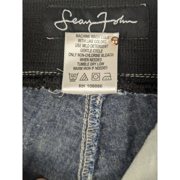 Sean John Jeans Mens XL Blue Jogger Baggy Drawstring Y2K Hip Hop Zip Ankle EUC - Picture 6 of 6